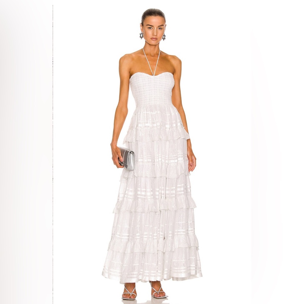 NWT Rococo Sand Strapless White Tiered Dress